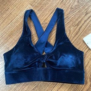 Fabletics Oasis Twist-Front Velour Sports Bra S